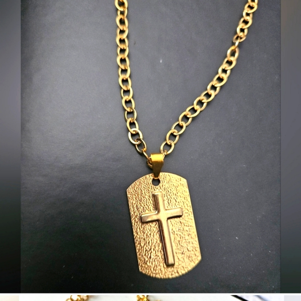 Gold Cross Pendant Necklace